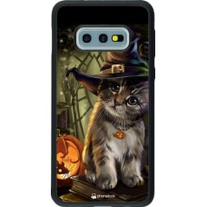 Coque Samsung Galaxy S10e - Silicone rigide noir Halloween 21 Witch cat