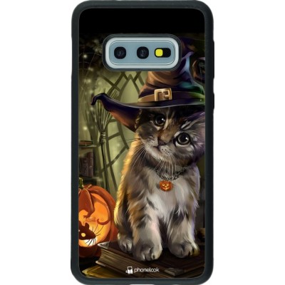 Coque Samsung Galaxy S10e - Silicone rigide noir Halloween 21 Witch cat