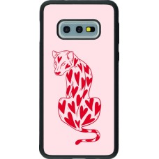 Coque Samsung Galaxy S10e - Silicone rigide noir Leopard with hearts 2026