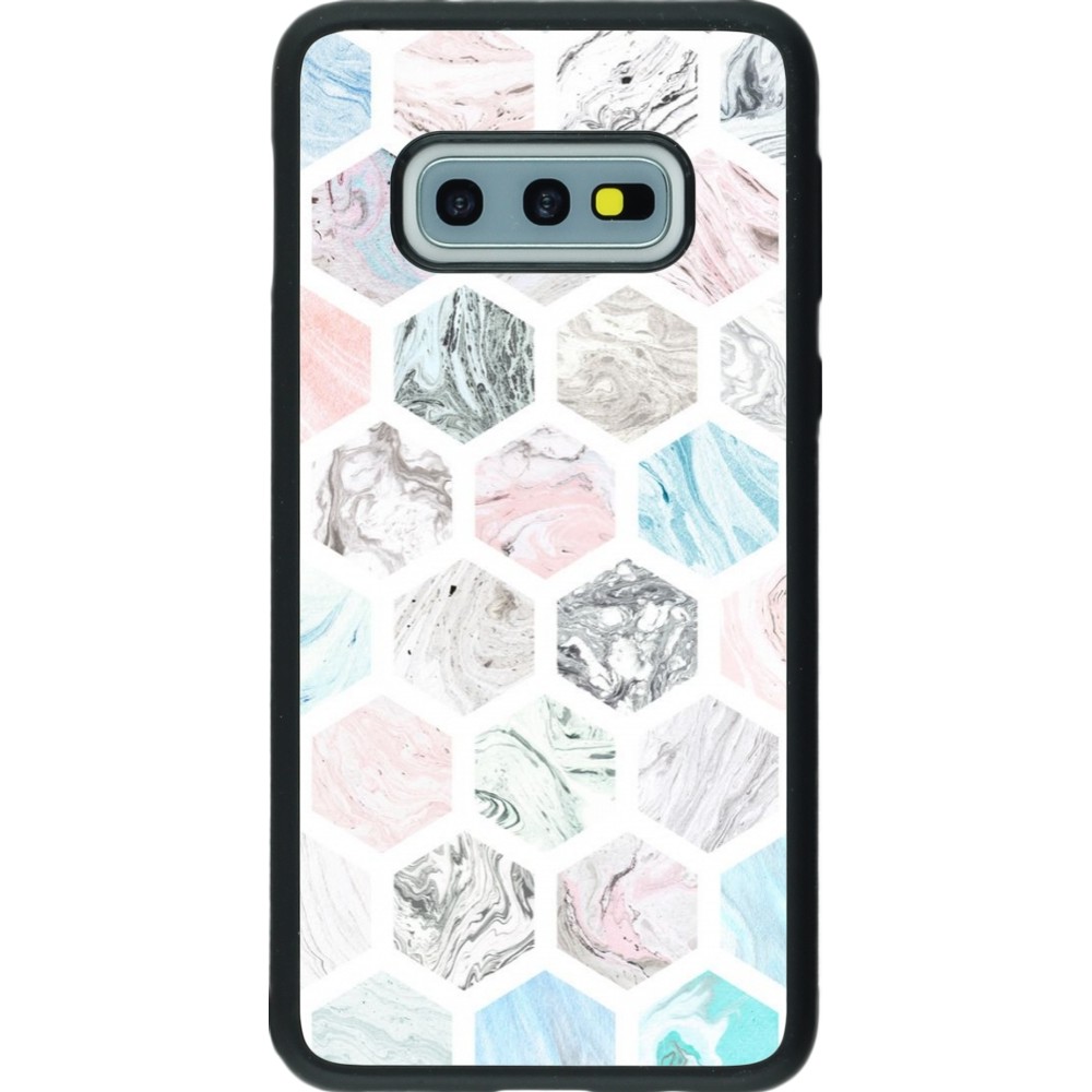 Coque Samsung Galaxy S10e - Silicone rigide noir Marble Everything