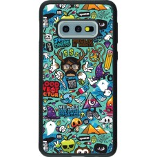 Coque Samsung Galaxy S10e - Silicone rigide noir Mixed Cartoons Turquoise