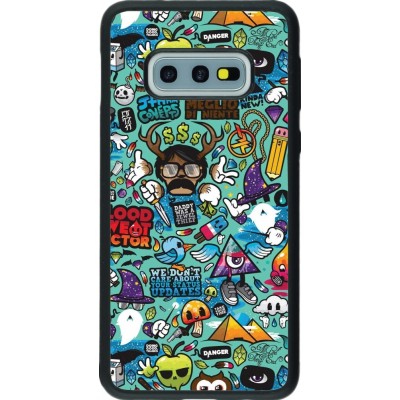 Coque Samsung Galaxy S10e - Silicone rigide noir Mixed Cartoons Turquoise