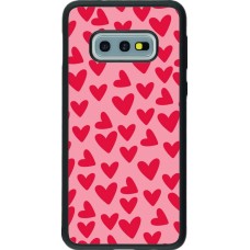 Coque Samsung Galaxy S10e - Silicone rigide noir Mom 2024 petits coeurs