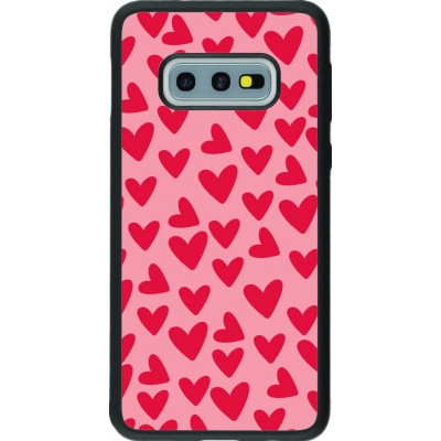 Coque Samsung Galaxy S10e - Silicone rigide noir Mom 2024 petits coeurs