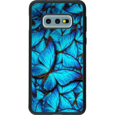 Hülle Samsung Galaxy S10e - Silikon schwarz Papillon - Bleu