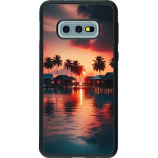 Coque Samsung Galaxy S10e - Silicone rigide noir Paradis Maldives