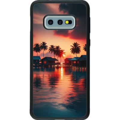 Coque Samsung Galaxy S10e - Silicone rigide noir Paradis Maldives