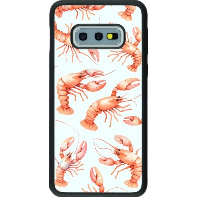 Samsung Galaxy S10e Case Hülle - Silikon schwarz Muster von pastellfarbenen Hummern