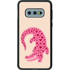 Coque Samsung Galaxy S10e - Silicone rigide noir Pink crocodile 2026