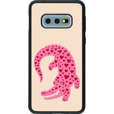 Coque Samsung Galaxy S10e - Silicone rigide noir Pink crocodile 2026