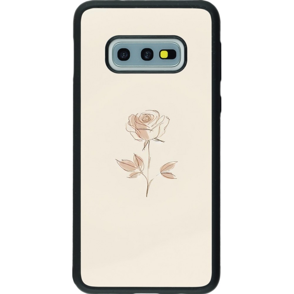 Coque Samsung Galaxy S10e - Silicone rigide noir Sable Rose Minimaliste