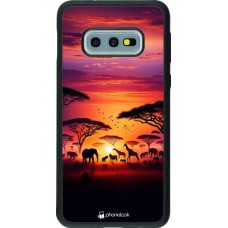 Coque Samsung Galaxy S10e - Silicone rigide noir Safari sunset wildlife