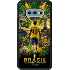 Coque Samsung Galaxy S10e - Silicone rigide noir Football Brésil splash 2026