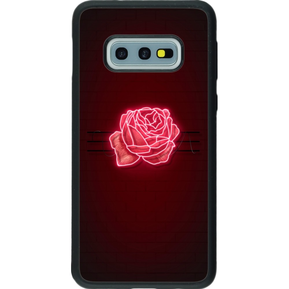 Coque Samsung Galaxy S10e - Silicone rigide noir Spring 23 neon rose