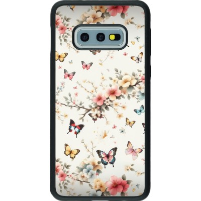 Coque Samsung Galaxy S10e - Silicone rigide noir Spring 25 Papillons Légers