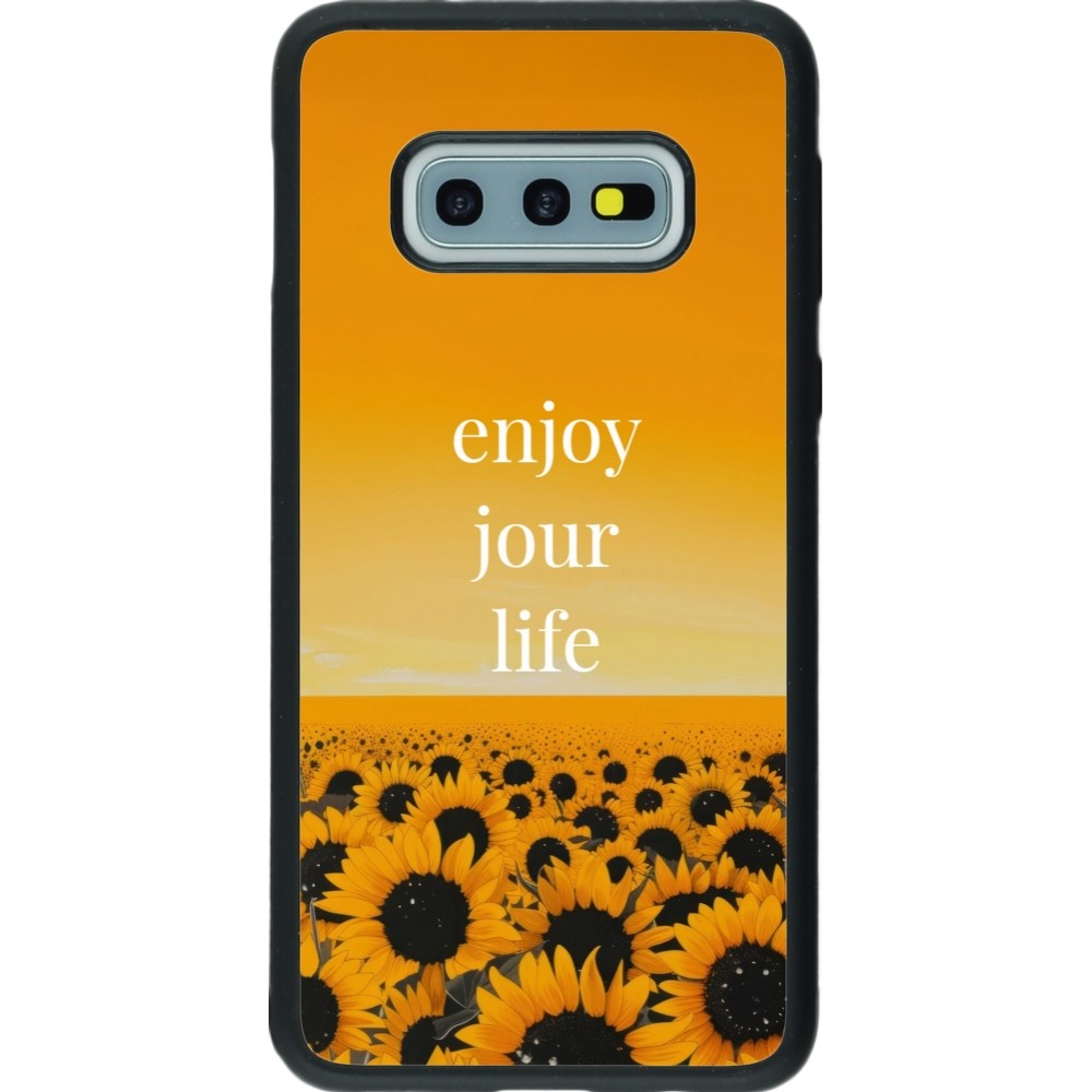 Coque Samsung Galaxy S10e - Silicone rigide noir Summer 2025 Enjoy your life