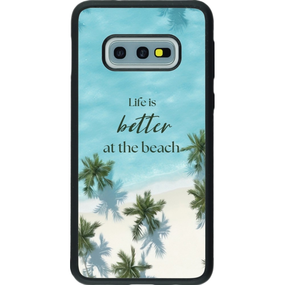 Samsung Galaxy S10e Case Hülle - Silikon schwarz Summer 2025 Life is better at the beach