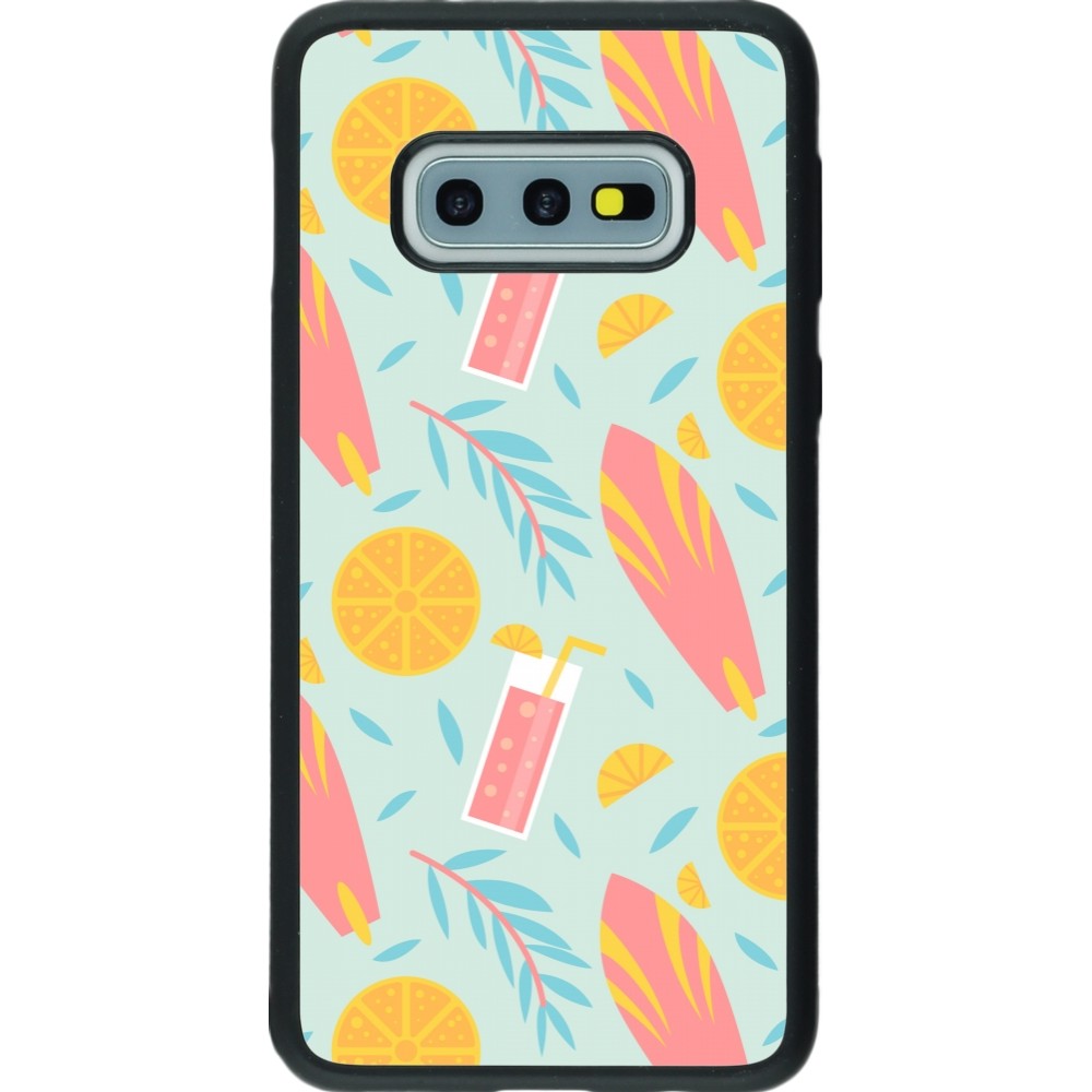 Coque Samsung Galaxy S10e - Silicone rigide noir Summer 2025 Pattern citron