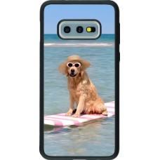 Samsung Galaxy S10e Case Hülle - Silikon schwarz Summer Dog on Paddle