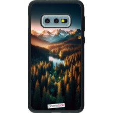 Samsung Galaxy S10e Case Hülle - Silikon schwarz Sonnenuntergang Waldsee