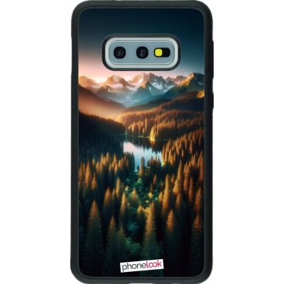 Samsung Galaxy S10e Case Hülle - Silikon schwarz Sonnenuntergang Waldsee