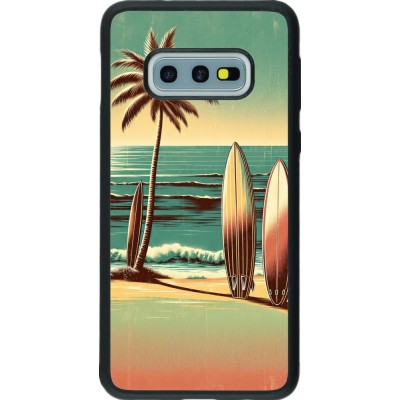 Coque Samsung Galaxy S10e - Silicone rigide noir Surf Paradise