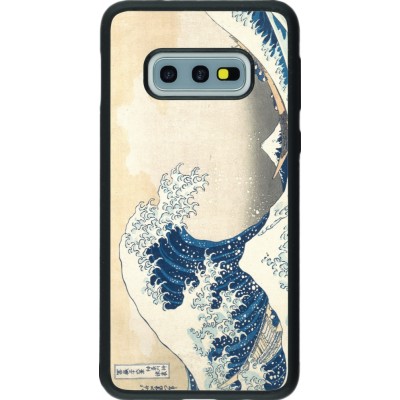 Coque Samsung Galaxy S10e - Silicone rigide noir Tableau art - La Grande Vague de Kanagawa - Hokusai