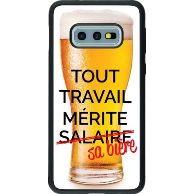Hülle Samsung Galaxy S10e - Silikon schwarz Tout travail mérite sa bière
