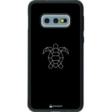 Hülle Samsung Galaxy S10e - Silikon schwarz Turtles lines on black
