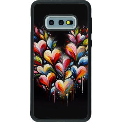 Samsung Galaxy S10e Case Hülle - Silikon schwarz Valentin 2024 Schwarzes Herz Abstrakt