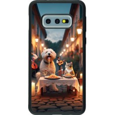 Coque Samsung Galaxy S10e - Silicone rigide noir Valentine 2024 Dog & Cat Candlelight