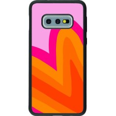 Coque Samsung Galaxy S10e - Silicone rigide noir Valentine 2024 heart gradient