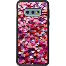 Coque Samsung Galaxy S10e - Silicone rigide noir Valentine 2025 Confetti