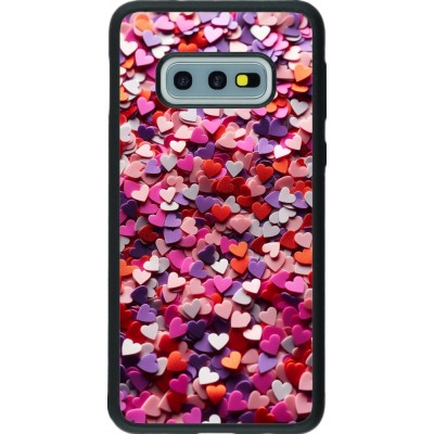 Coque Samsung Galaxy S10e - Silicone rigide noir Valentine 2025 Confetti