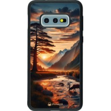 Samsung Galaxy S10e Case Hülle - Silikon schwarz Tal Sonnenuntergang Hirsch Baum