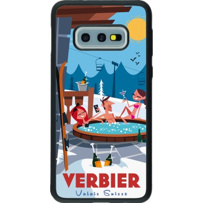 Coque Samsung Galaxy S10e - Silicone rigide noir Verbier Mountain Jacuzzi