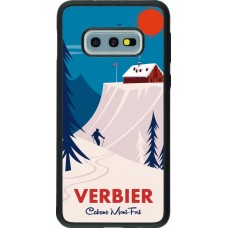 Coque Samsung Galaxy S10e - Silicone rigide noir Verbier Cabane Mont-Fort