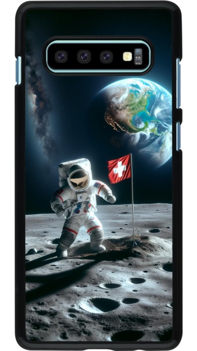 Samsung Galaxy S10+ Case Hülle - Astro Schweiz auf dem Mond