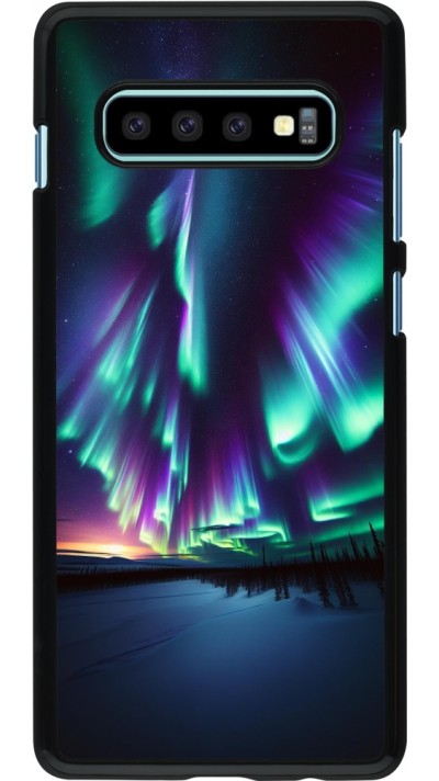 Coque Samsung Galaxy S10+ - Aurore Boréale Étincelante