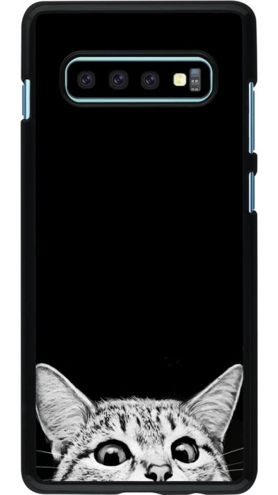 Coque Samsung Galaxy S10+ - Cat Looking Up Black