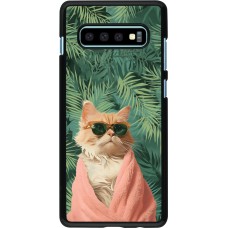 Samsung Galaxy S10+ Case Hülle - Cat Summer Palms