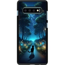 Samsung Galaxy S10+ Case Hülle - Schwarze Katze Spaziergang