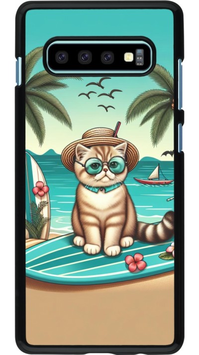 Coque Samsung Galaxy S10+ - Chat Surf Style