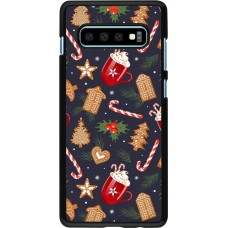Samsung Galaxy S10+ Case Hülle - Christmas 25 Pattern Gingerbread House