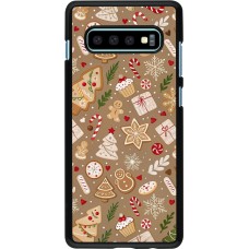 Samsung Galaxy S10+ Case Hülle - Christmas 25 Pattern Ginger Cookie