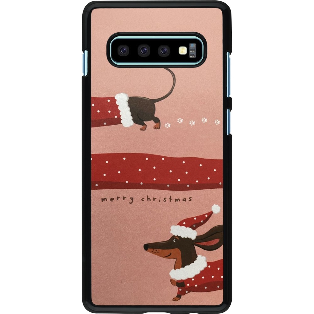 Coque Samsung Galaxy S10+ - Christmas 25 Teckel Merry Xmas