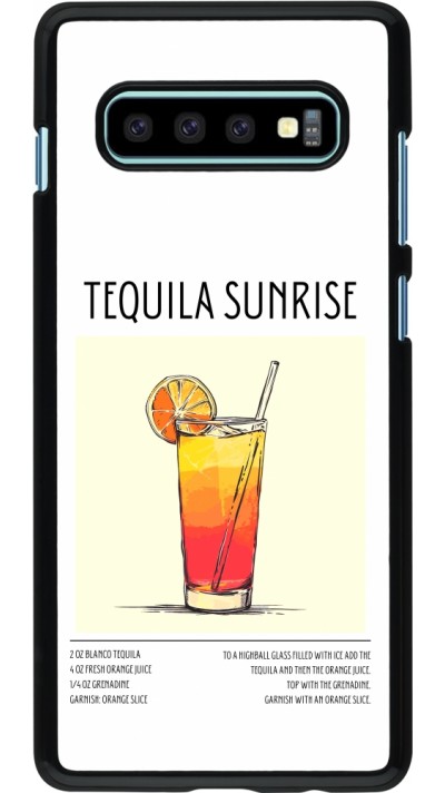 Samsung Galaxy S10+ Case Hülle - Cocktail Rezept Tequila Sunrise