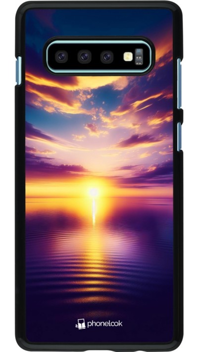 Coque Samsung Galaxy S10+ - Coucher soleil jaune violet