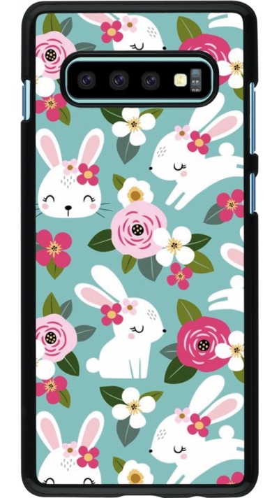 Coque Samsung Galaxy S10+ - Easter 2023 bunnies and flowers