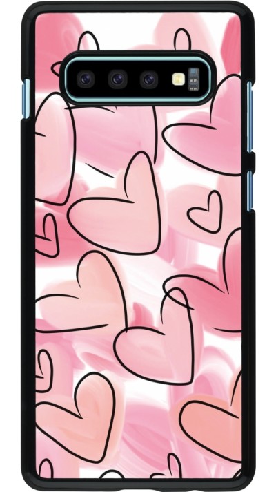 Samsung Galaxy S10+ Case Hülle - Easter 2023 pink hearts